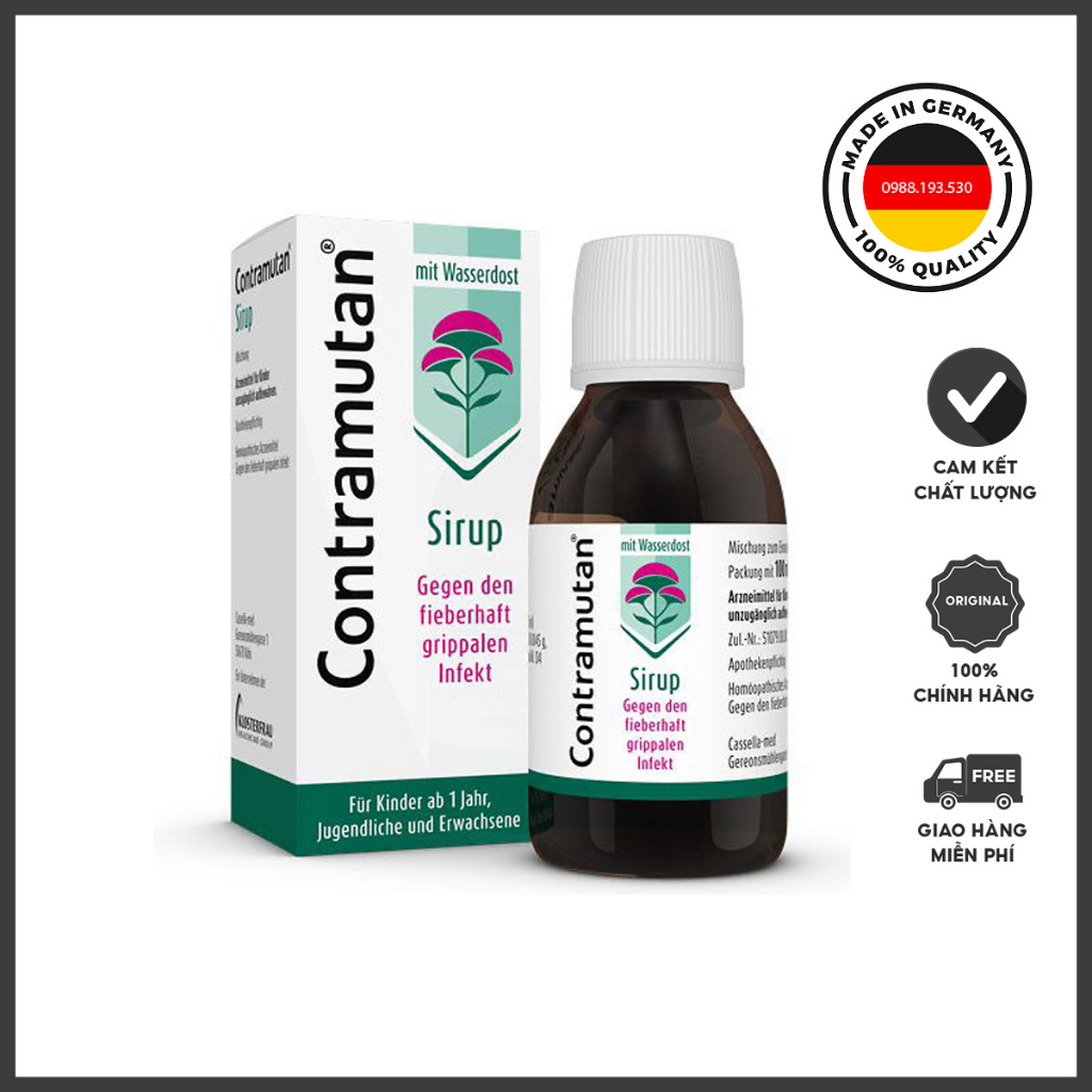 CONTRAMUTAN 100 ml của Đức - giảm các triệu chứng của bệnh cúm và cảm cúm