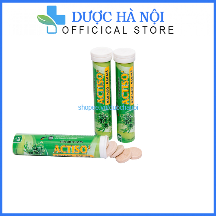 Viên sủi Actiso Râu ngô Rau má mát gan bổ sung vitamin, thanh nhiệt cơ thể, giải độc gan, bảo vệ gan. Tuýp 20 viên