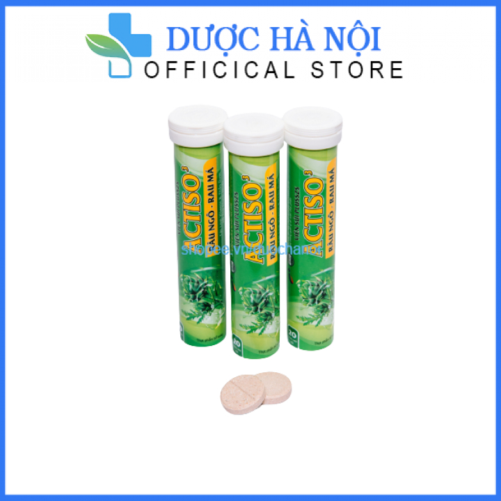 Viên sủi Actiso Râu ngô Rau má mát gan bổ sung vitamin, thanh nhiệt cơ thể, giải độc gan, bảo vệ gan. Tuýp 20 viên