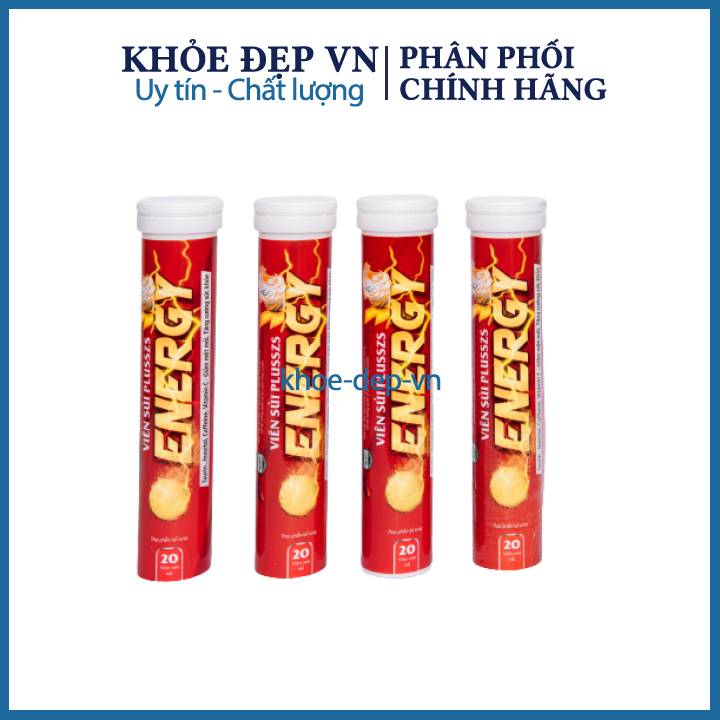 Viên sủi Plusszs Energy giúp tăng đề kháng, bổ sung vitamin, tăng sức khoẻ - lọ 20 viên