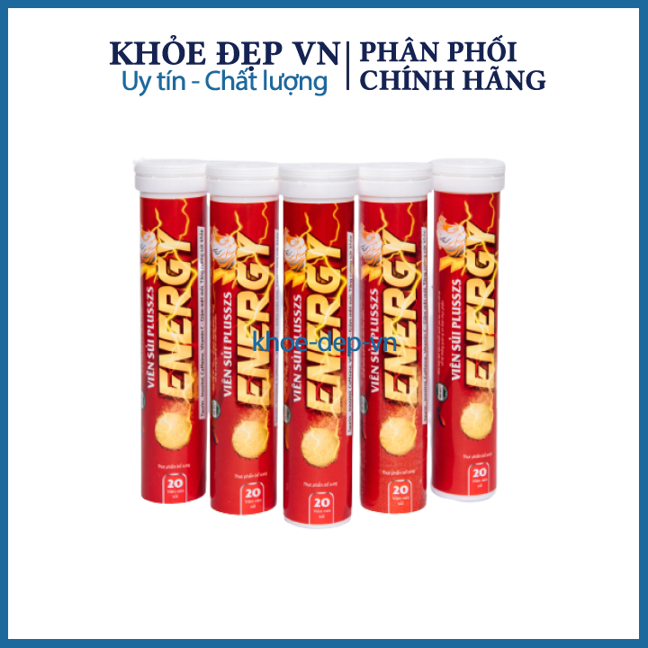 Viên sủi Plusszs Energy giúp tăng đề kháng, bổ sung vitamin, tăng sức khoẻ - lọ 20 viên