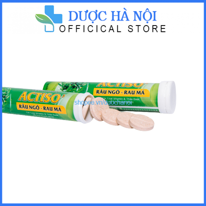 Viên sủi Actiso Râu ngô Rau má mát gan bổ sung vitamin, thanh nhiệt cơ thể, giải độc gan, bảo vệ gan. Tuýp 20 viên