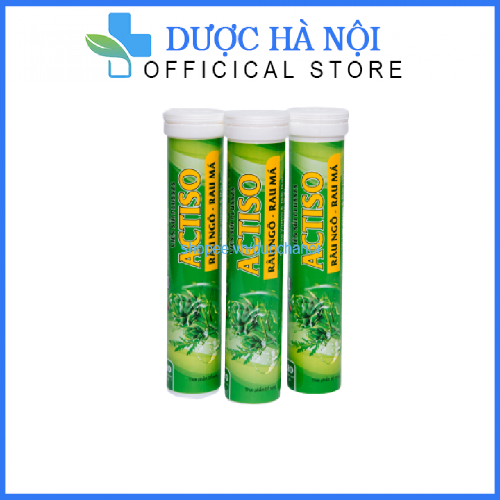 Viên sủi Actiso Râu ngô Rau má mát gan bổ sung vitamin, thanh nhiệt cơ thể, giải độc gan, bảo vệ gan. Tuýp 20 viên