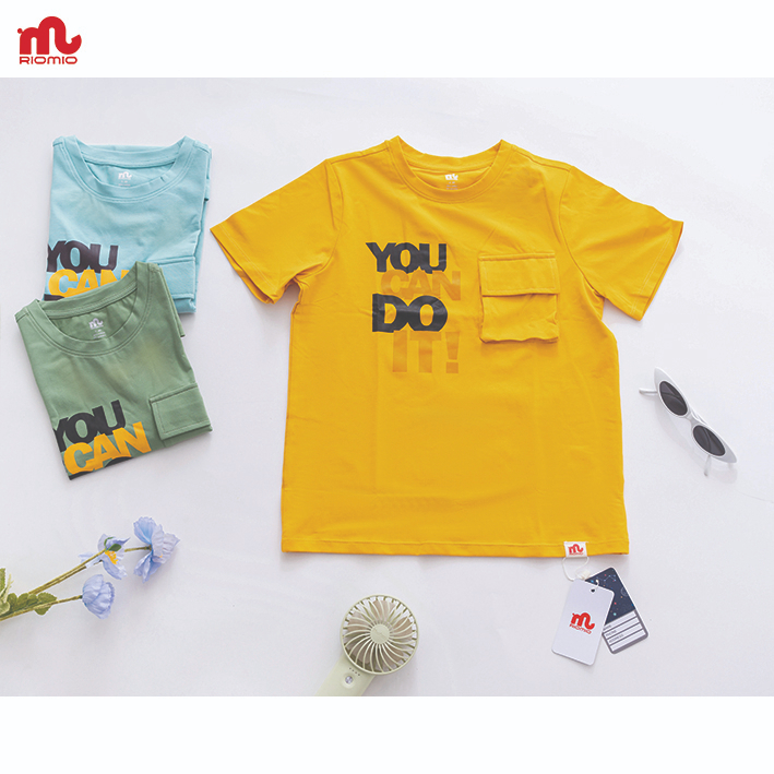 Áo thun cotton túi hộp Riomio 7,8,9,10,11,12 tuổi co giãn 4c mềm mại thoáng khí cho bé đi chơi mặc nhà RA561