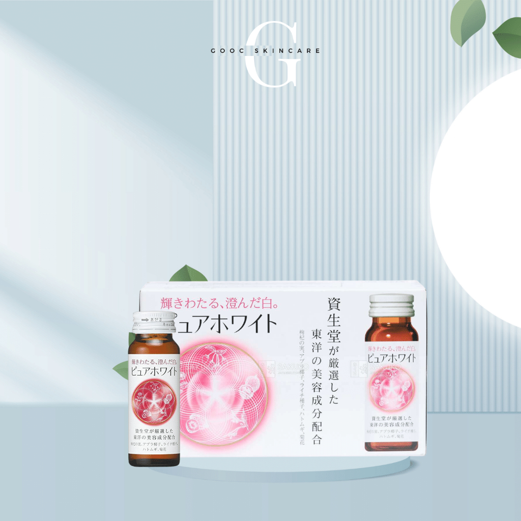 Nước Uống Bổ Sung Collagen Trắng Da Shiseido Collagen Pure White - Full hộp (10 Lọ)