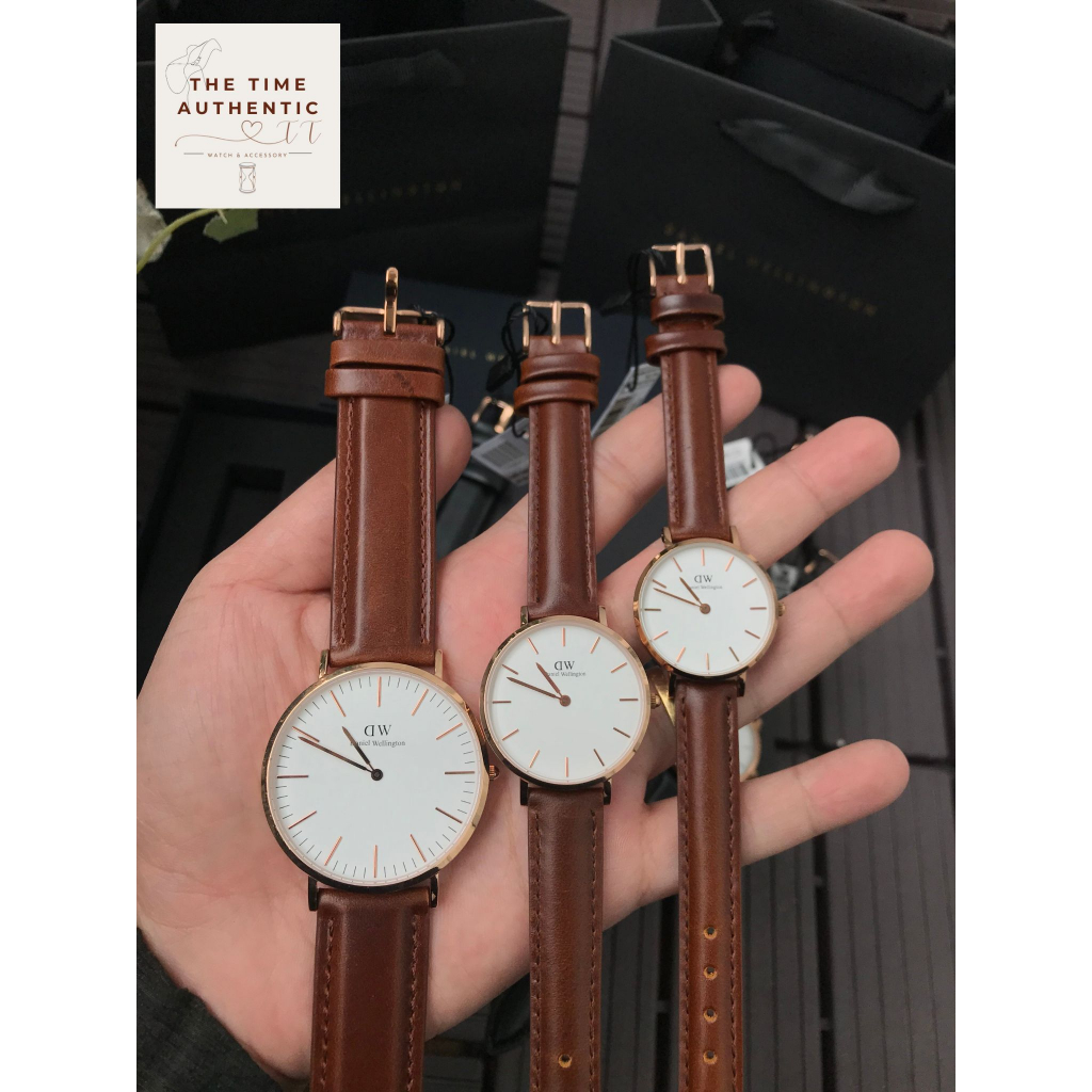 Đồng Hồ Đôi DW Classic Pettite - DW Đôi Daniel Wellington Dây Da Fullbox