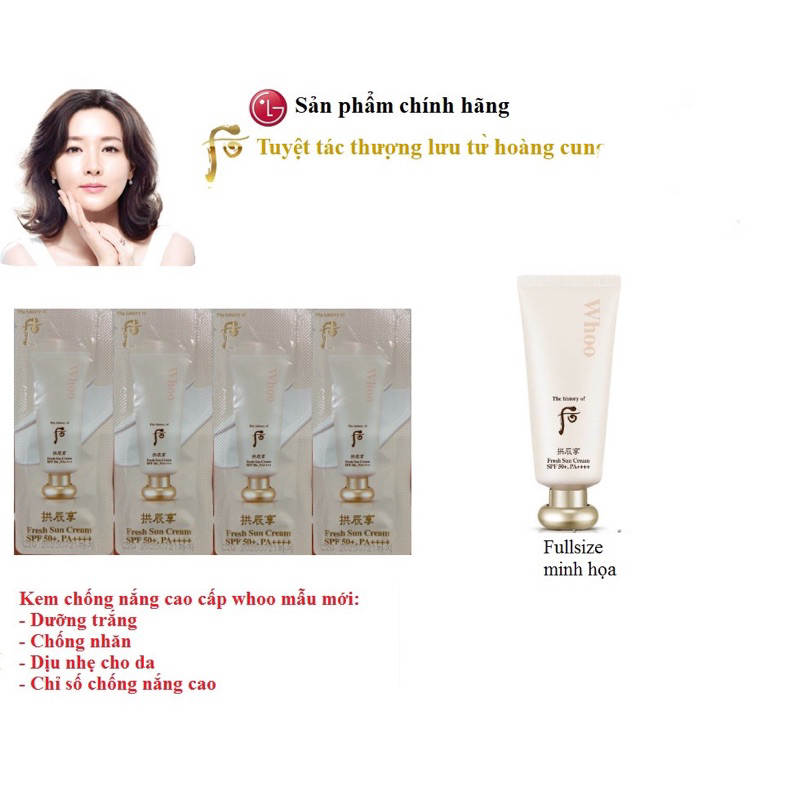 Gói Kem Chống Nắng  Gong Jinyang Fresh Sun Whoo Cream date 2025