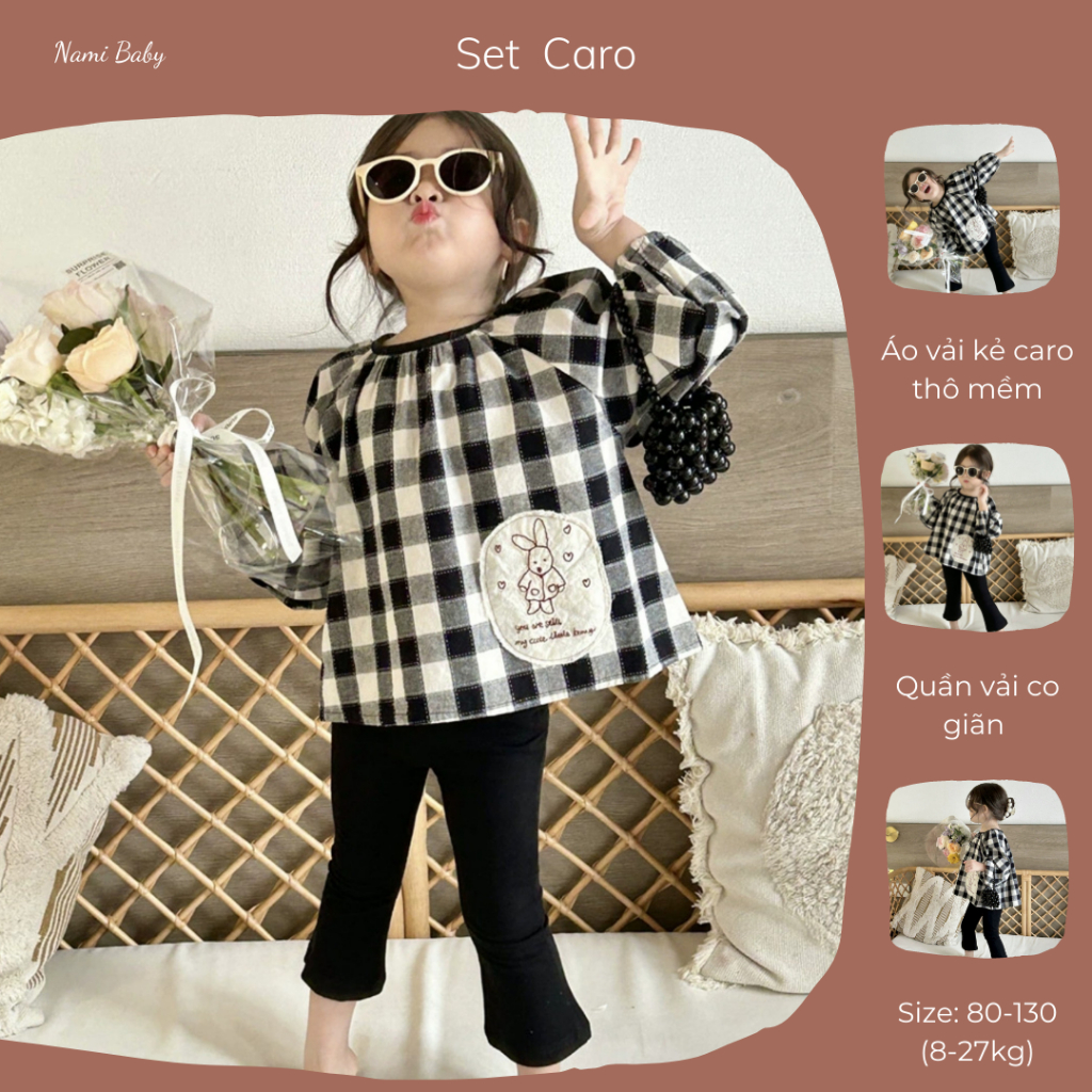 (𝐇𝐀̀𝐍𝐆 𝐂𝐎́ 𝐒𝐀̆̃𝐍) Set xinh cho bé gái Nami Baby đồ bộ cho bé phong cách Hàn Quốc