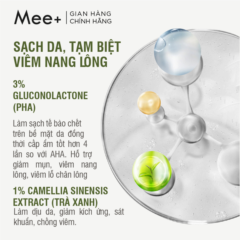 Sữa tắm viêm nang lông, viêm lỗ chân lông HERFOCUS 3% Gluconolactone (PHA) 500ml