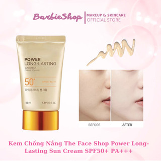 Kem Chống Nắng Lâu Trôi The Face Shop Power Long Lasting Sun Cream SPF50+PA+++ 50ml