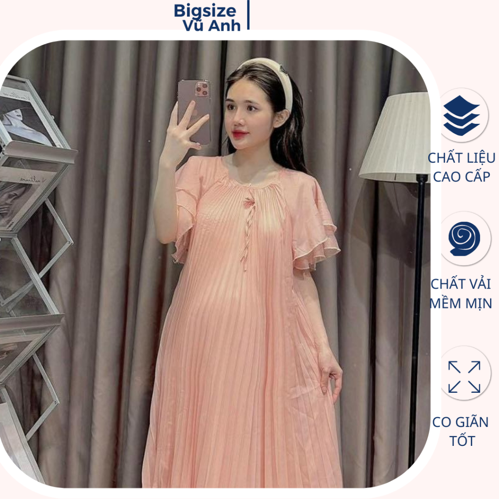 Váy bầu , đầm bầu dập ly tay cánh tiên 4 màu siêu xinh cho chị em chất vải mềm mịn mặc thoải mái đến lúc sinh em bé