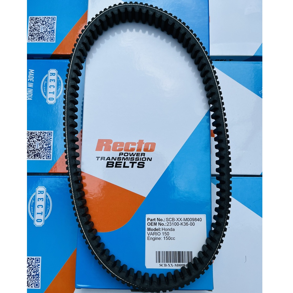Dây Curoa Recto 2 mặt chính hãng cho xe Honda Click 150, Airblade 150, Vario 150