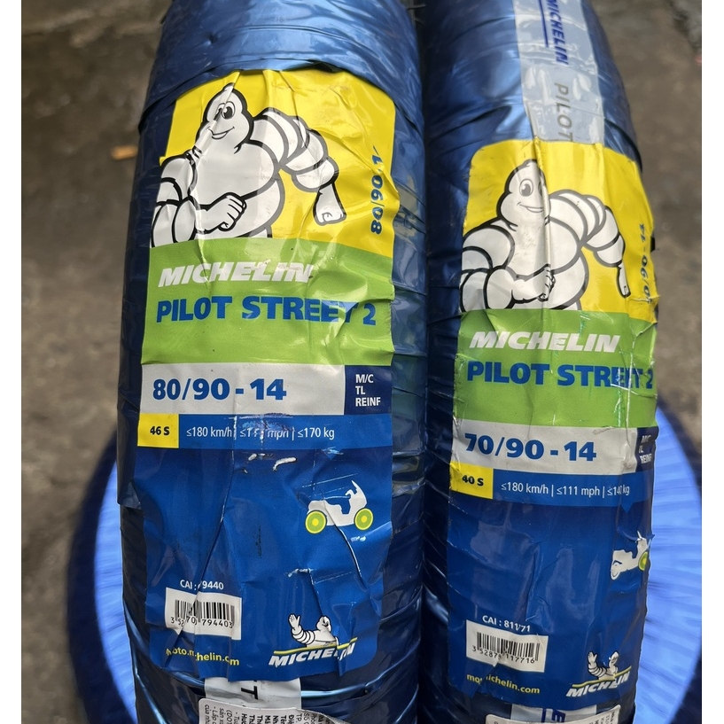 Cặp vỏ Michelin Pilot Street 2 size 70/90-14 và 80/90-14 M/C TL cho xe tay ga