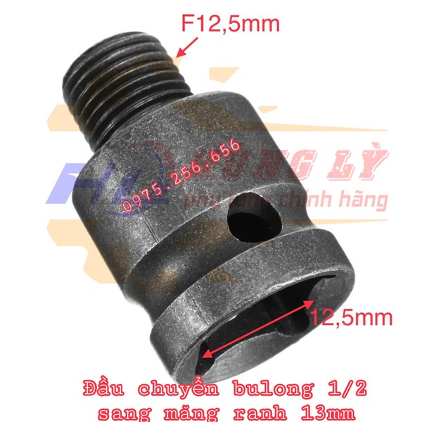 Đầu Chuyển Bulong 1/2 sang măng ranh ren 13mm (Cái)