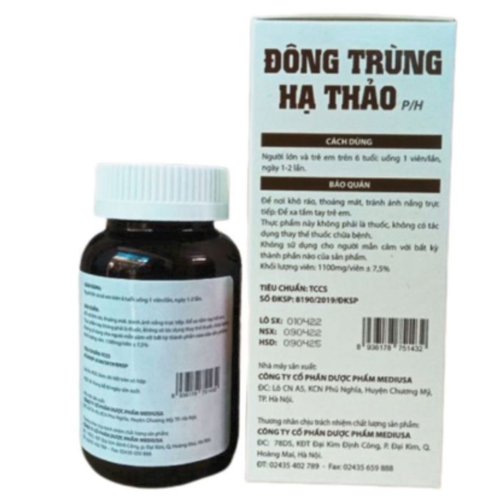 Viên uống Đông Trùng Hạ Thảo P/H giúp bồi bổ cơ thể - Hộp 30 Viên