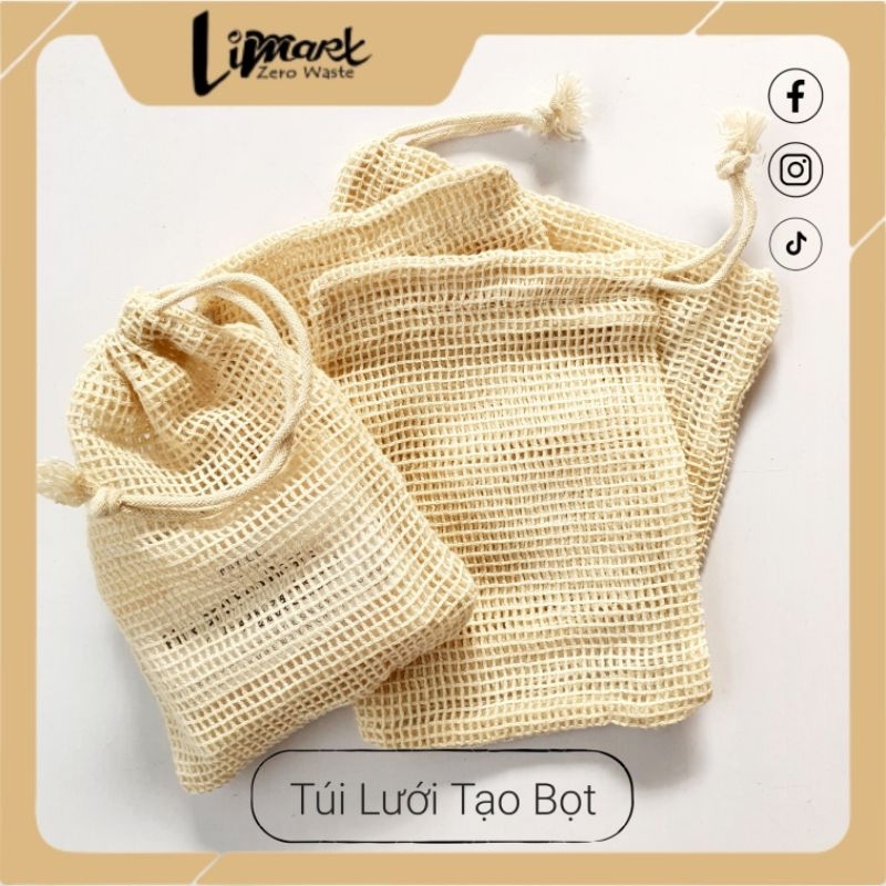 Túi Lưới Tạo Bọt Cho Bánh Xà Phòng Limart