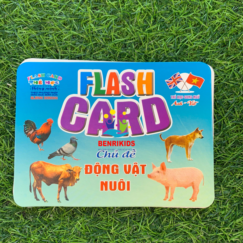 Thẻ Học Flashcards Thông Minh Song Ngữ Bibo Chủ Đề Động Vật Nuôi Cho Bé