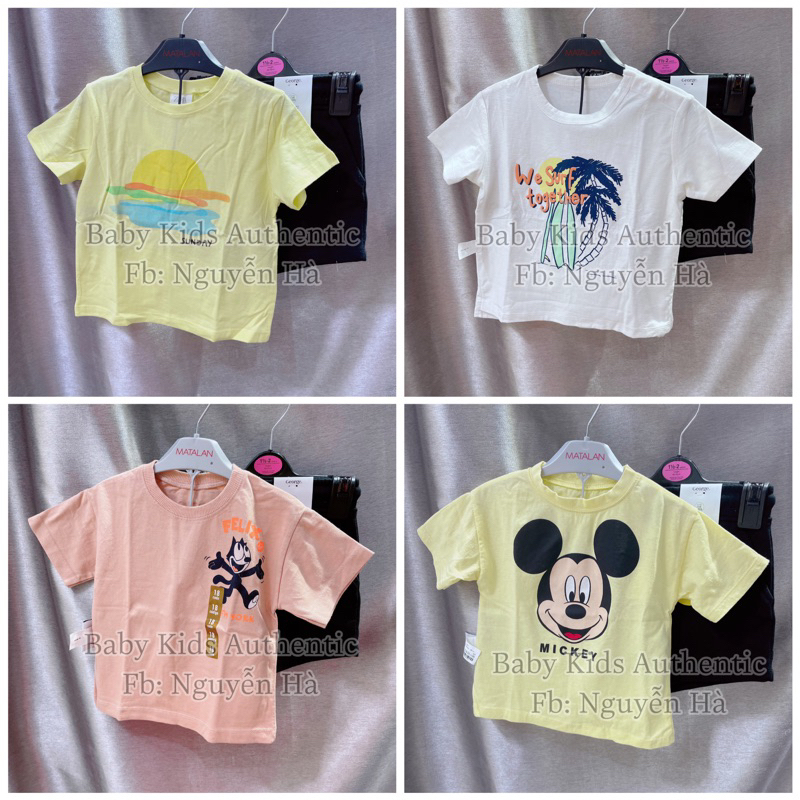 Áo hè cotton thun ngắn tay bé trai size 6/9m 9/12m 12/18m 18/24m 2/3y