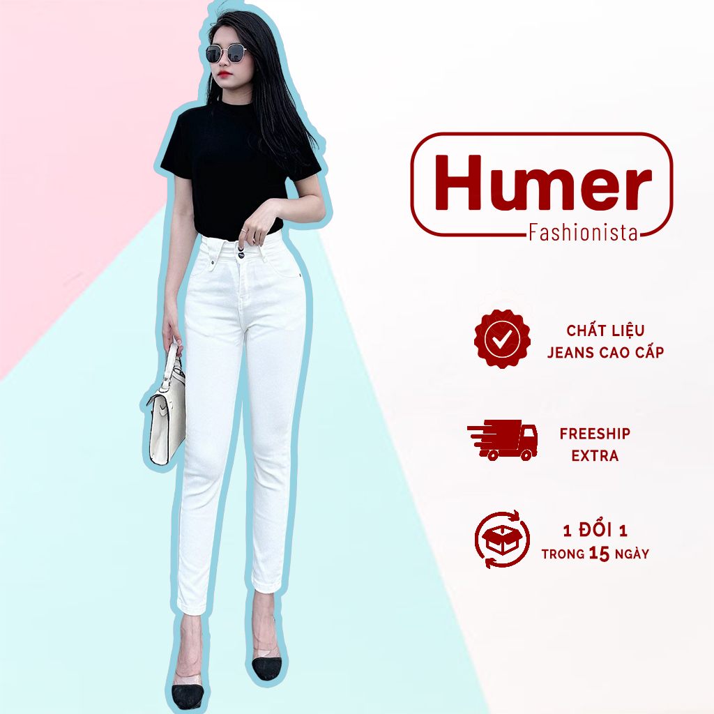 Quần bò ôm Humer skinny jean nữ tôn dáng cạp cao bóp eo siêu cá tính Q.63084