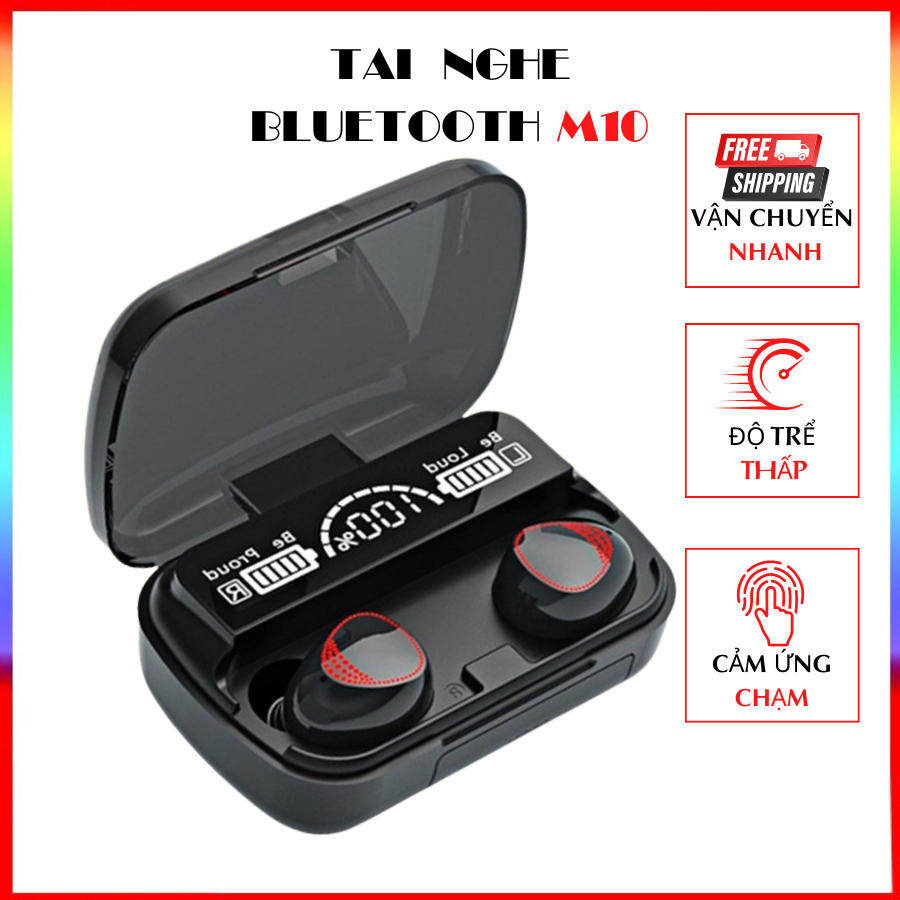 Tai Nghe Bluetooth M10 Pro Không Dây Phiên Bản Nâng Cấp Pin Trâu, Có Chạm Cảm Ứng - adnify_shop M.10