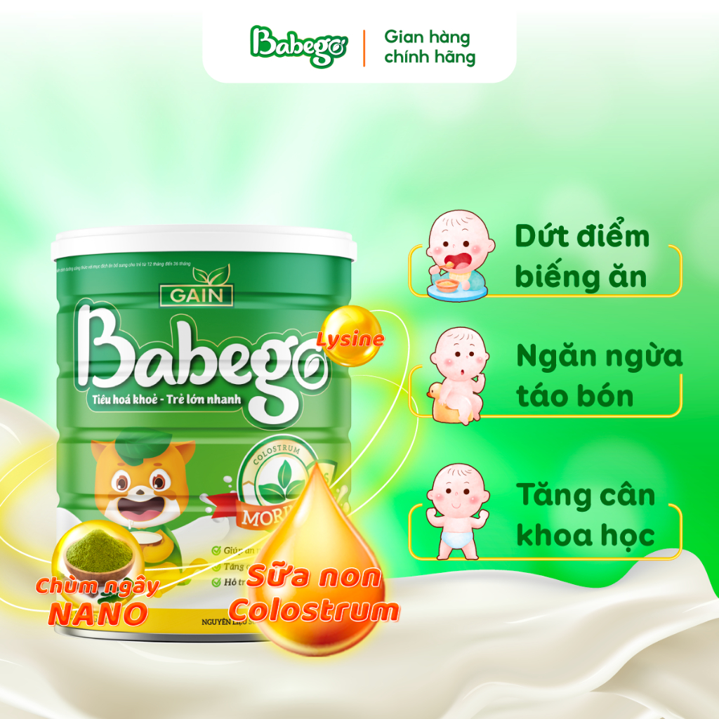 Sữa công thức Babego 12-36m 800g