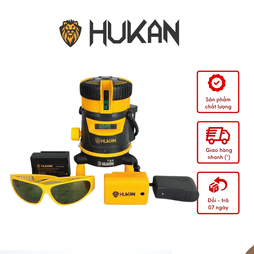 Máy Cân Bằng Laser 5 Tia Xanh Hukan T22 Full Hộp + Phụ Kiện Bảo Hành 6 Tháng