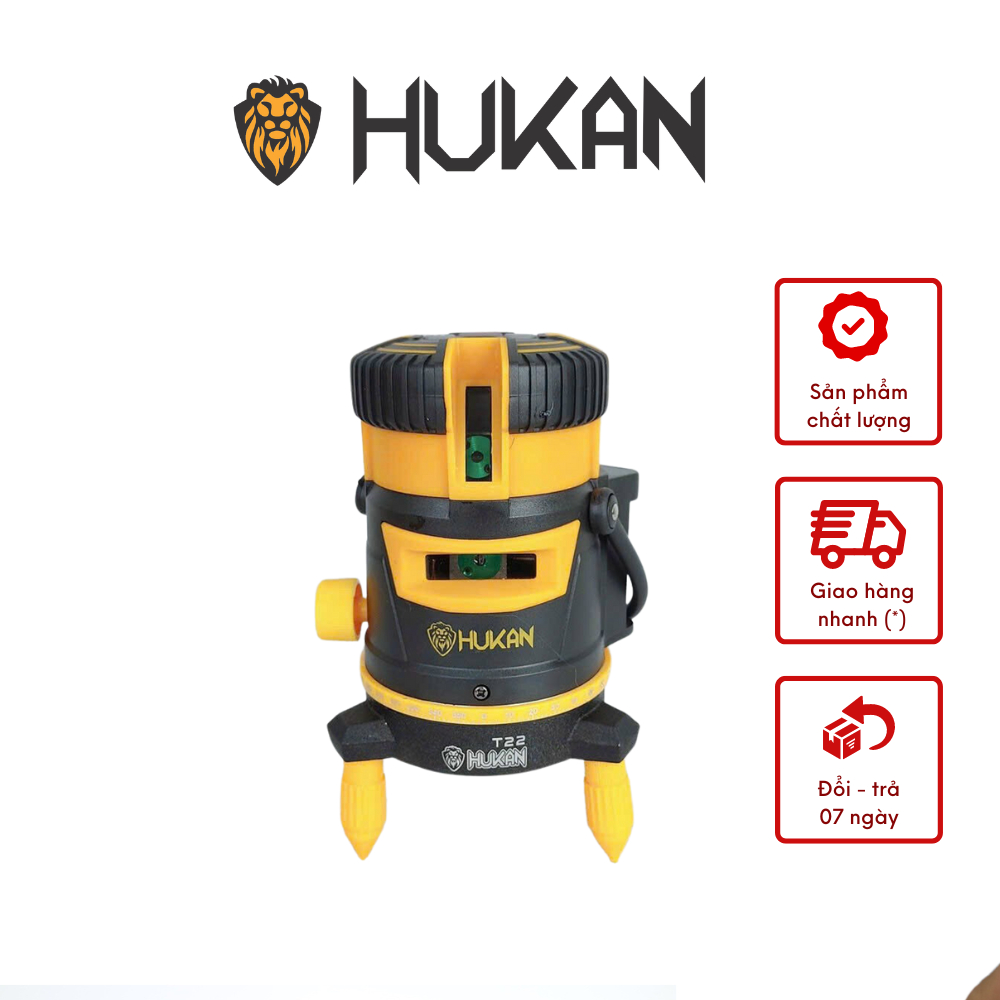 Máy Cân Bằng Laser 5 Tia Xanh Hukan T22 Full Hộp + Phụ Kiện Bảo Hành 6 Tháng