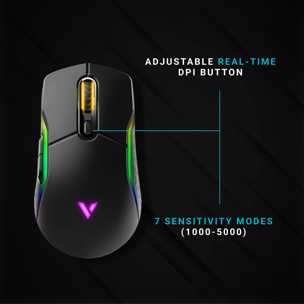 Chuột Gaming không dây Rapoo VT200 Wireless màu đen Led RGB