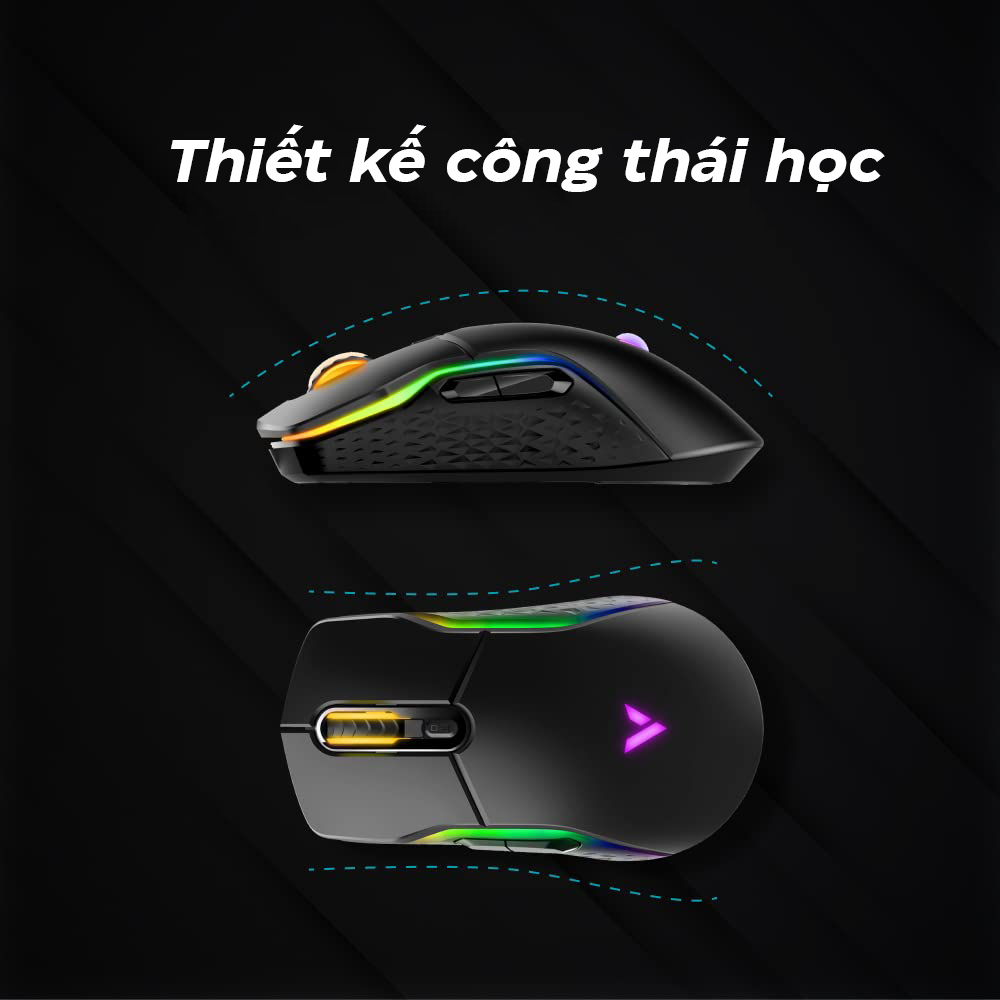 Chuột Gaming không dây Rapoo VT200 Wireless màu đen Led RGB