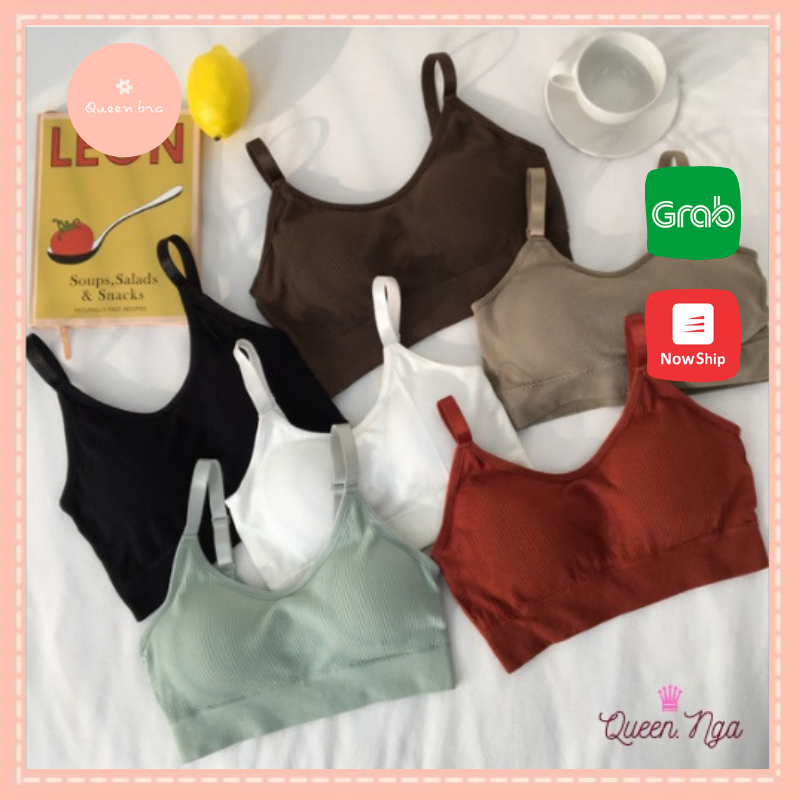 Áo bralette thể thao, áo lót bra hai dây cổ chữ V, bralette tập gym yoga siêu đẹp, Queennga