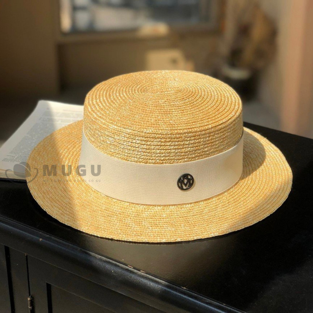Mũ Cói Nữ Tính Chữ M MC42 Rộng Vành Nam Nữ Mugout - Nón Phớt Đi Biển Thoáng Mát Chất Cói | Mũ Chất HCM