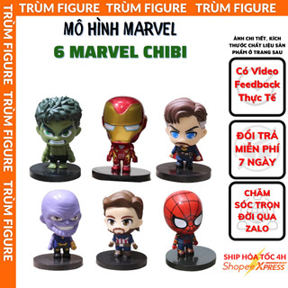 Mô hình, Figure Combo 6 Chibi Marvel Biệt đội báo thù Avenger, No Box - Trùm Figure