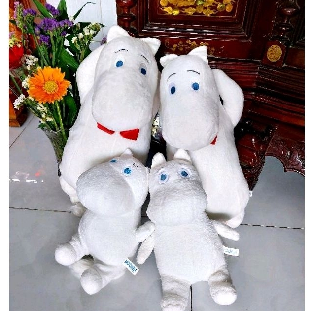 sét gấu bông hà mã momin 4 con( hình thật)