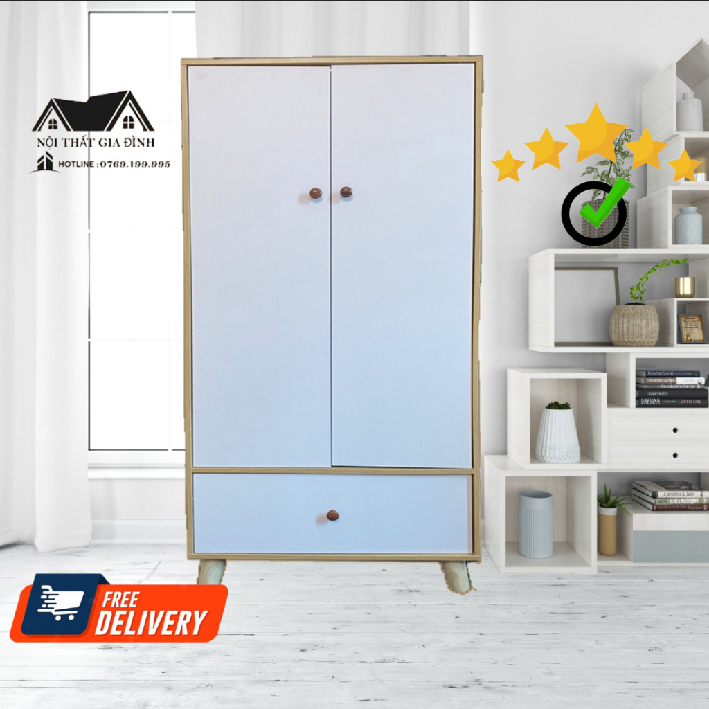 Tủ Đựng Đồ 1 Ngăn 2 Cánh Cao Cấp - Tủ Đứng Đựng Đồ Giá Rẻ - Tủ Quần Áo Cao Cấp