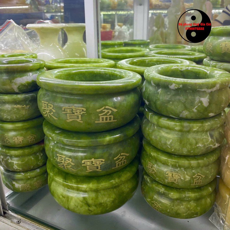 Bát tụ bảo xanh serpetine 12 cm 15 cm 10 cm kiểm định