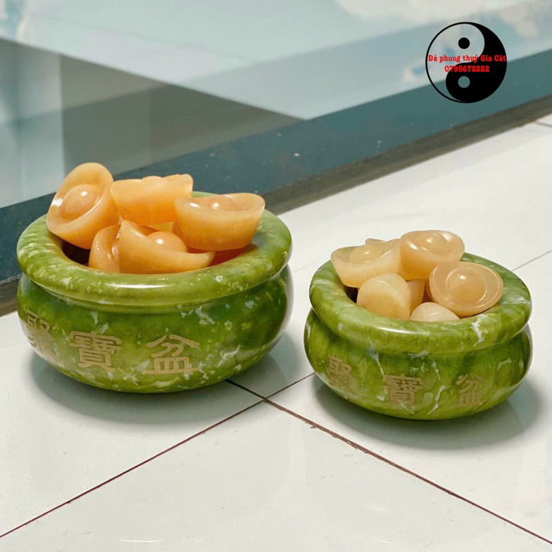 Bát tụ bảo xanh serpetine 12 cm 15 cm 10 cm kiểm định