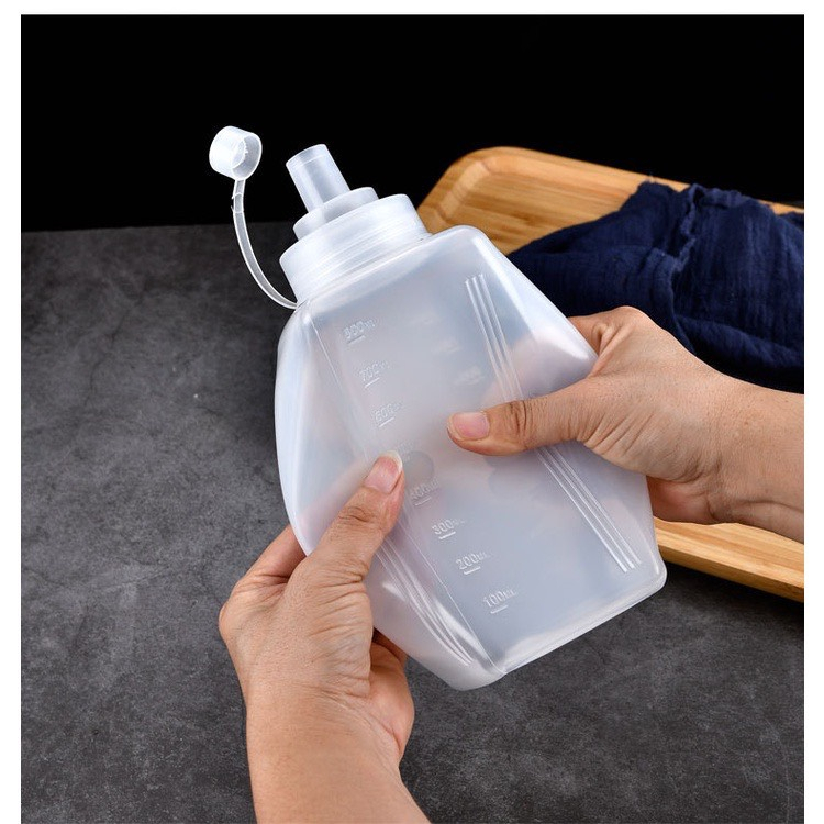 Chai nhựa đựng sốt/mứt có nắp. Dung tích 600ml/1000ml - CHAI SỐT VUÔNG ĐẦU VÒI LỚN