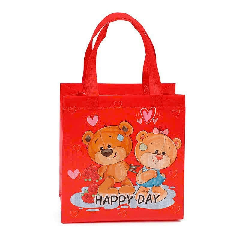 Túi Đựng Bánh Kẹo Bằng Vải Không Dệt Chống Nước Hình Gấu Dễ Thương,Túi Vải Phong Cách Hàn Quốc Cho Nữ