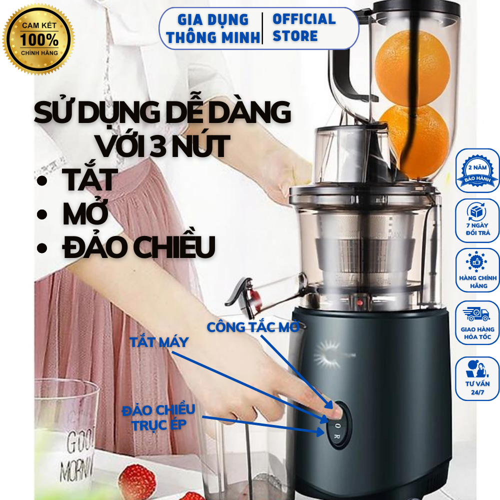 Máy ép trái cây chậm GESUN G500 240W, ép kiệt bã 98%, máy ép các loại rau củ quả và làm kem tươi