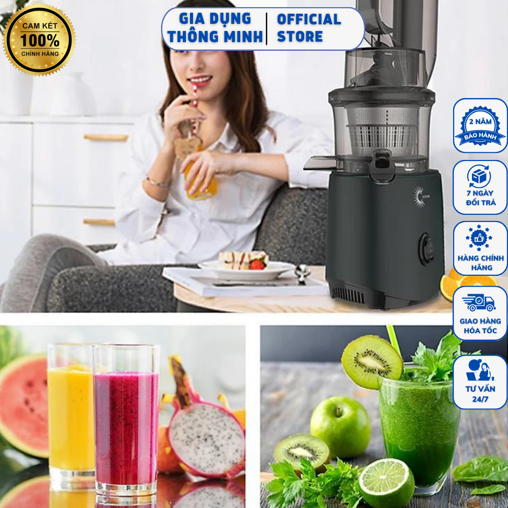 Máy ép trái cây chậm GESUN G500 240W, ép kiệt bã 98%, máy ép các loại rau củ quả và làm kem tươi