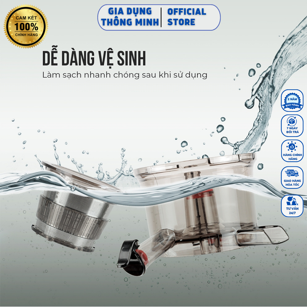 Máy ép trái cây chậm GESUN G500 240W, ép kiệt bã 98%, máy ép các loại rau củ quả và làm kem tươi