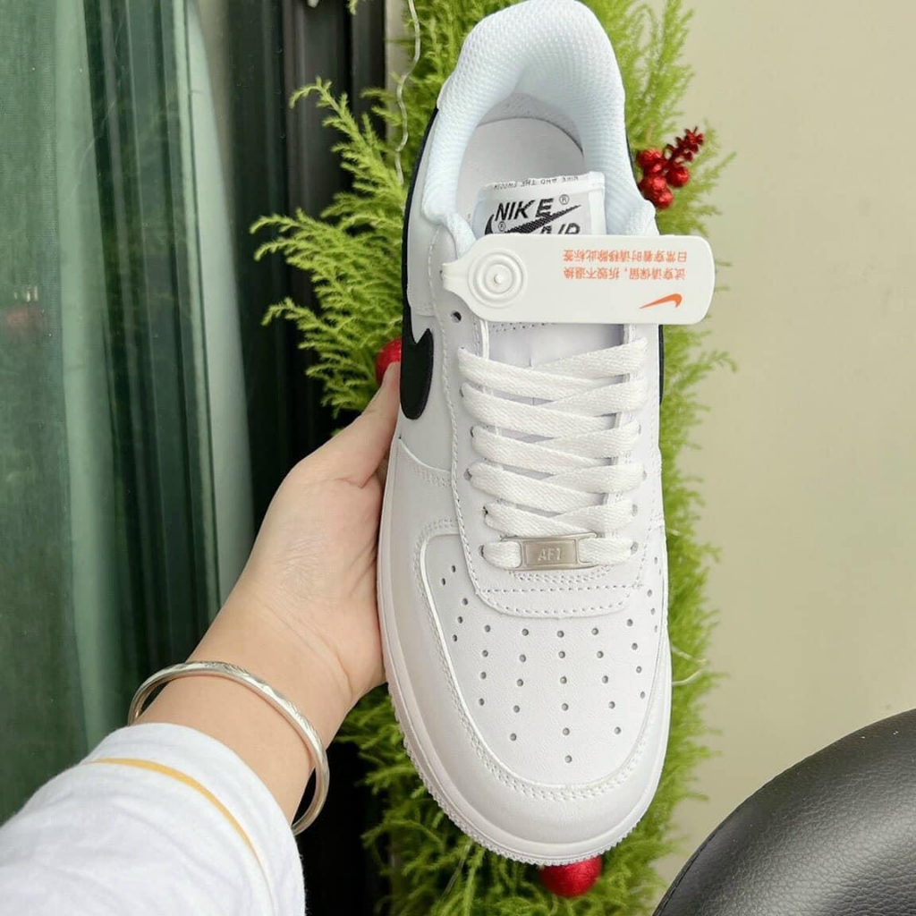 Giày Thể Thao_Nike Air Force 1 White Black, Giày AF1 Vệt Đen Bản Sịn Đế Air Đủ Size 36-44