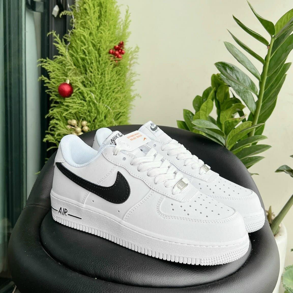 Giày Thể Thao_Nike Air Force 1 White Black, Giày AF1 Vệt Đen Bản Sịn Đế Air Đủ Size 36-44