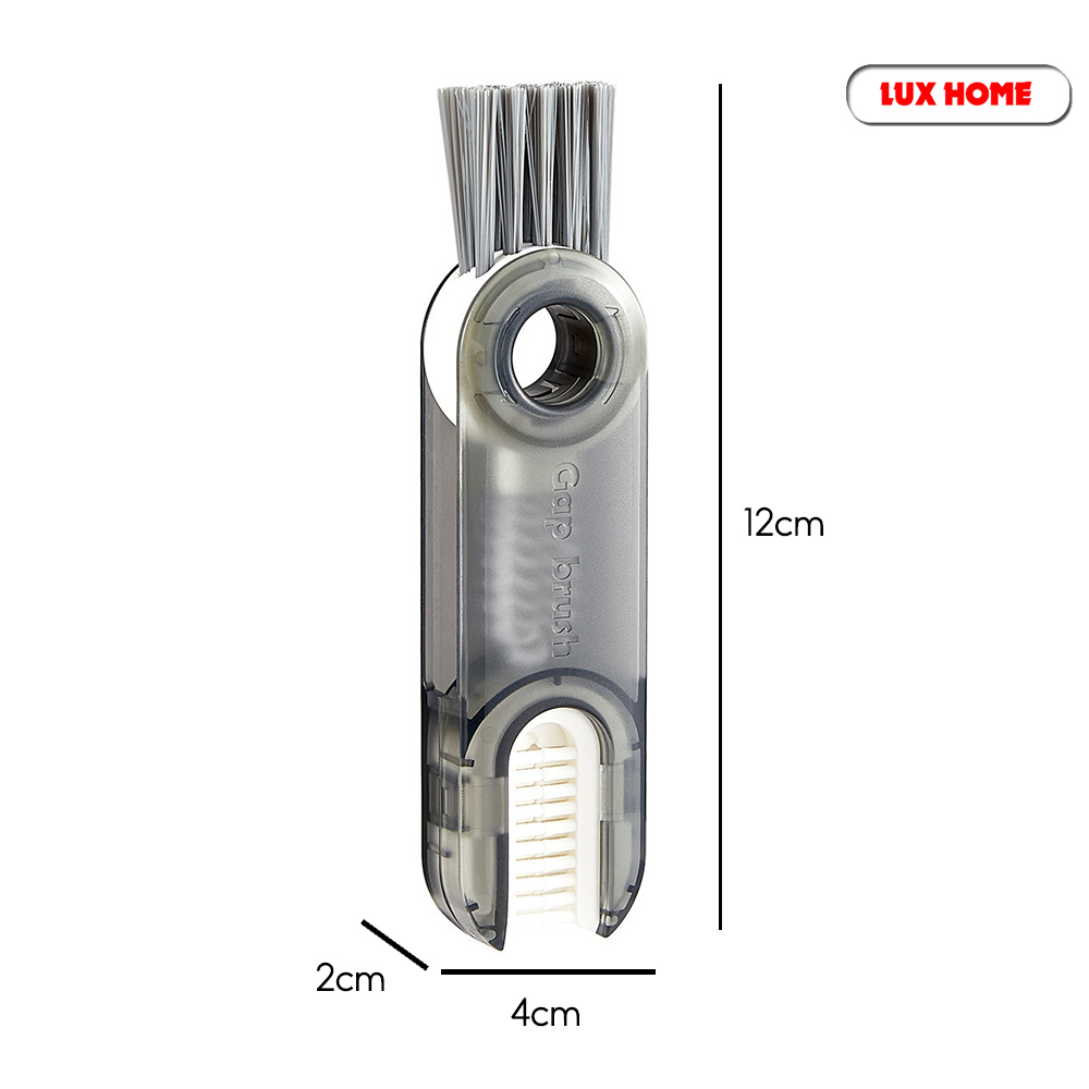 Cọ vệ sinh đa năng, dụng cụ vệ sinh cốc, bình sữa, bình nước xoay 360, 3 đầu chức năng