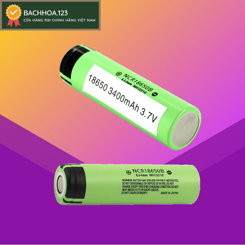 Pin sạc NCR18650B 3.7v Panasonic 3400mAh Discharge 10A chính hãng