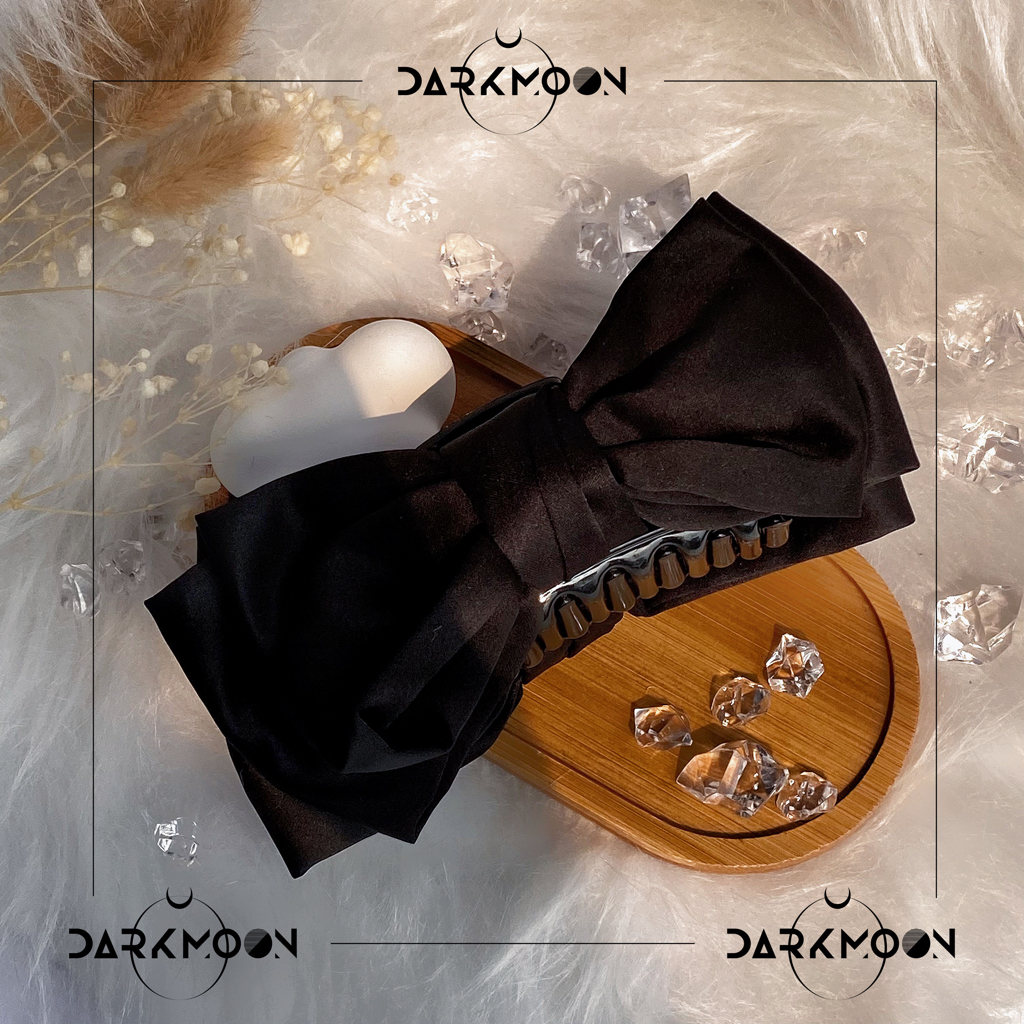 Kẹp tóc nơ càng cua bigsize DARKMOON bằng vải satin phong cách hàn quốc tiểu thư KT006