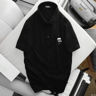 Áo thun POLO K.arl LOGO cao cấp, chất vải cotton mềm lạnh, Áo POLO nam thoáng mát, chuẩn form, sang trọng, màu đen