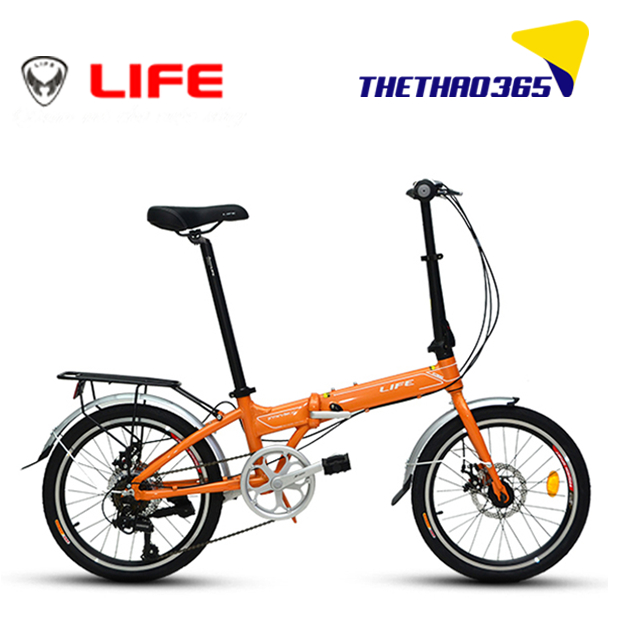 Xe đạp gấp tiện lợi LIFE C300, khung sườn hợp kim nhôm chắc chắn, bánh 20icnh, 7 tốc độ, gấp siêu gọn