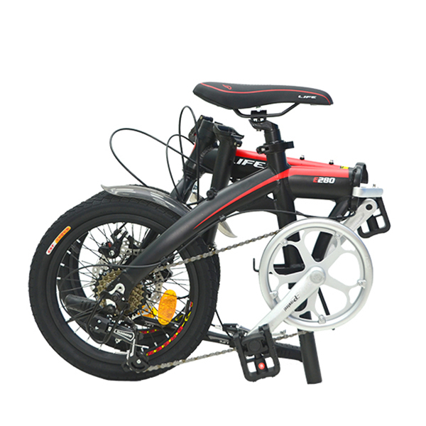 Xe đạp gấp LIFE E280 bánh 16icnh, khung hợp kim nhôm cao cấp, 7 tốc độ, gấp siêu gọn cho vừa cốp oto