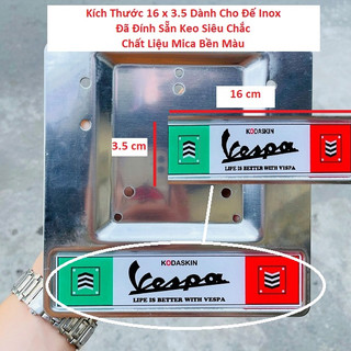 Tem Mica Dán Đế Biển Số Cho Vespa